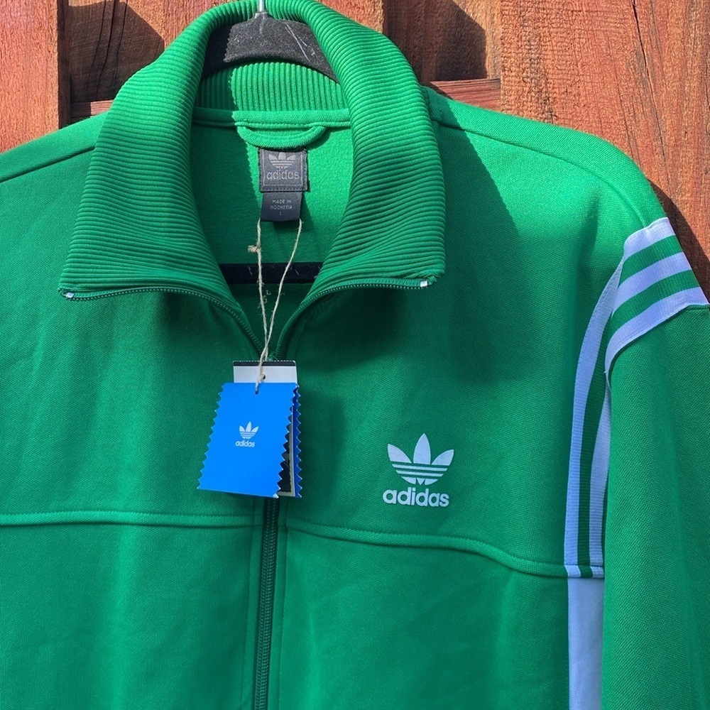 Adidas Men Vintage Emerald Green Track Jacket Size L - Picture 3 of 9